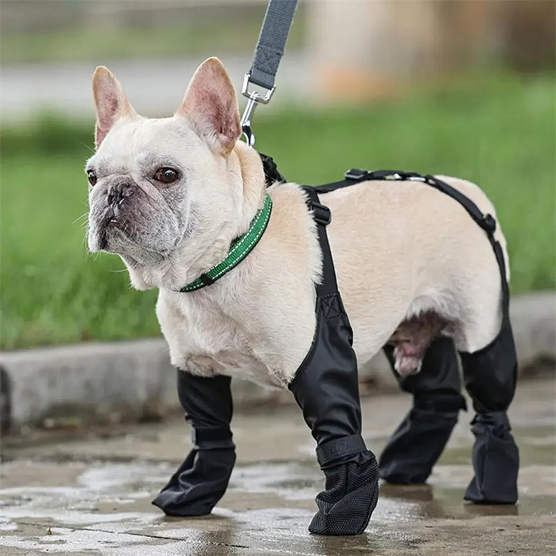 HKM-1449405 Waterproof Adjustable Dog Boots with Non-Slip Sole for Outdoor Protection and Comfort