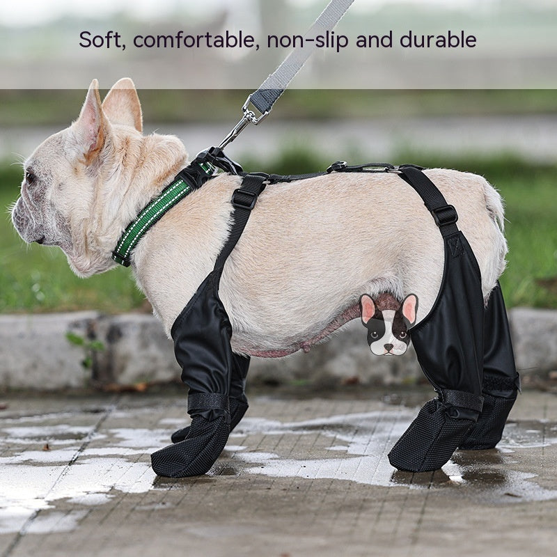 HKM-1449405 Waterproof Adjustable Dog Boots with Non-Slip Sole for Outdoor Protection and Comfort