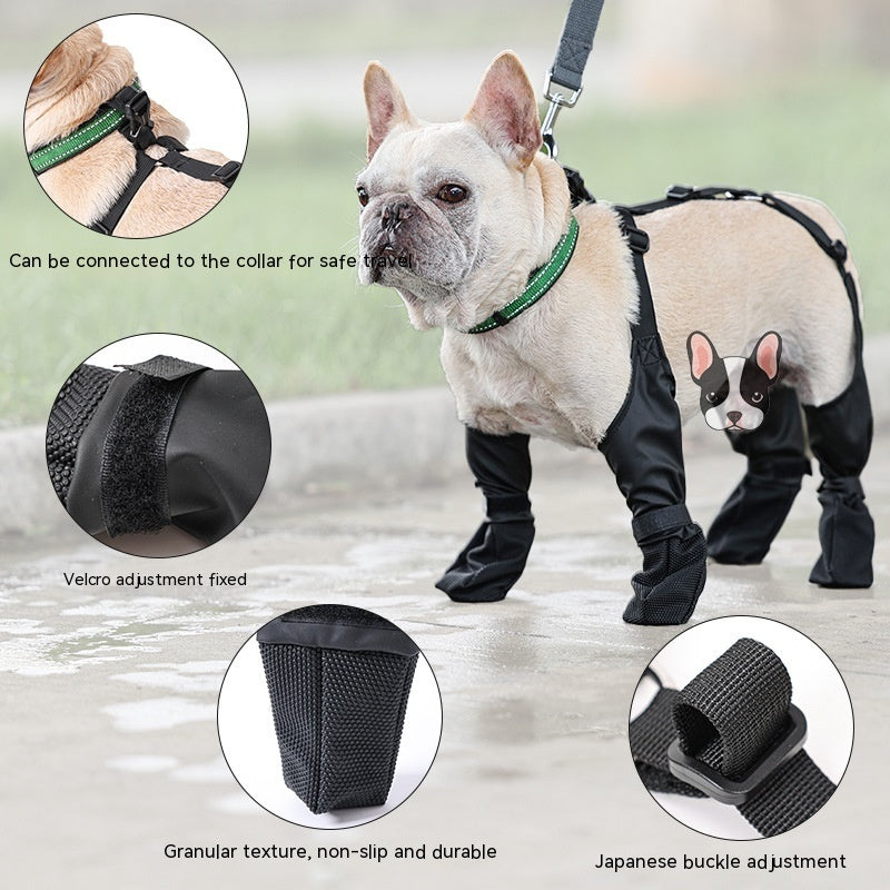 HKM-1449405 Waterproof Adjustable Dog Boots with Non-Slip Sole for Outdoor Protection and Comfort