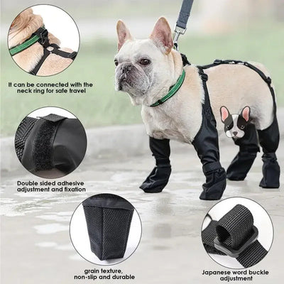 HKM-1449405 Waterproof Adjustable Dog Boots with Non-Slip Sole for Outdoor Protection and Comfort