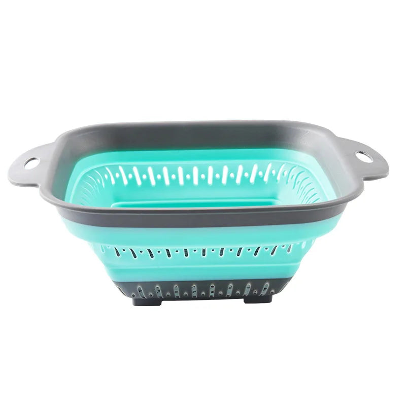 HKM-145235 Collapsible TPR Folding Drain Basket for Fruit and Vegetable Washing and Kitchen Storage