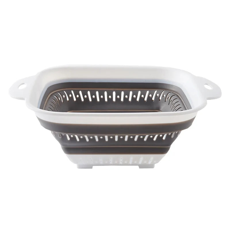 HKM-145235 Collapsible TPR Folding Drain Basket for Fruit and Vegetable Washing and Kitchen Storage