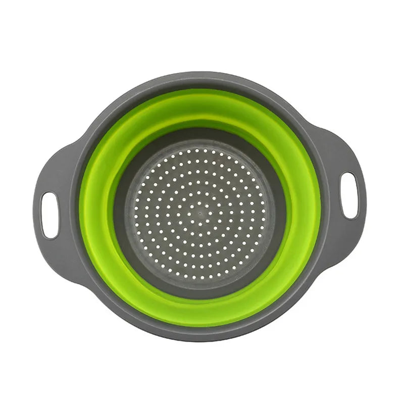 HKM-145235 Collapsible TPR Folding Drain Basket for Fruit and Vegetable Washing and Kitchen Storage
