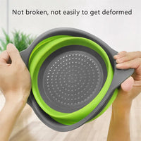 HKM-145235 Collapsible TPR Folding Drain Basket for Fruit and Vegetable Washing and Kitchen Storage