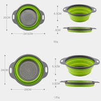 HKM-145235 Collapsible TPR Folding Drain Basket for Fruit and Vegetable Washing and Kitchen Storage