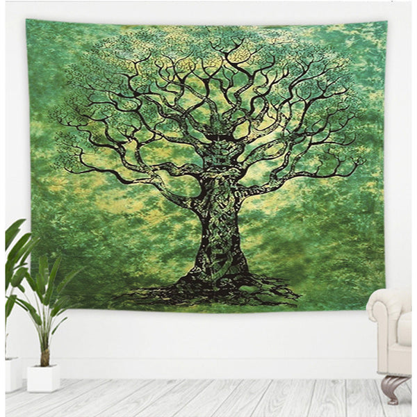HKM-145235 Psychedelic Tree Landscape Tapestry with Forest and Starry Sky Design for Home Decor