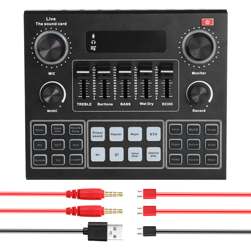 HKM-145235 V9 Mobile Phone Live Sound Card Set with Bluetooth and Dual Channel Support