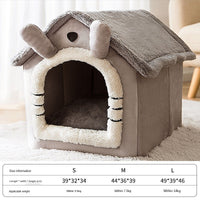 HKM-1452605 Cozy Coral Fleece Dog and Cat Bed ¨C Universal Four Seasons Pet House