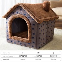 HKM-1452605 Cozy Coral Fleece Dog and Cat Bed ¨C Universal Four Seasons Pet House