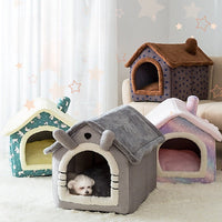 HKM-1452605 Cozy Coral Fleece Dog and Cat Bed ¨C Universal Four Seasons Pet House