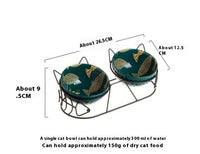 HKM-1452733 Ceramic Cat Bowl Set with Adjustable Tilt and Cat Ear Design - 300ml Capacity, Suitable for Cats