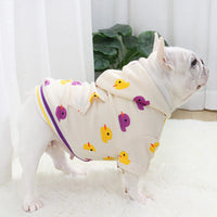 HKM-1453117 Cozy Velvet Padded Hooded Sweater for Dogs - Warm Cotton in Purple or Green Duck Designs