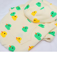HKM-1453117 Cozy Velvet Padded Hooded Sweater for Dogs - Warm Cotton in Purple or Green Duck Designs