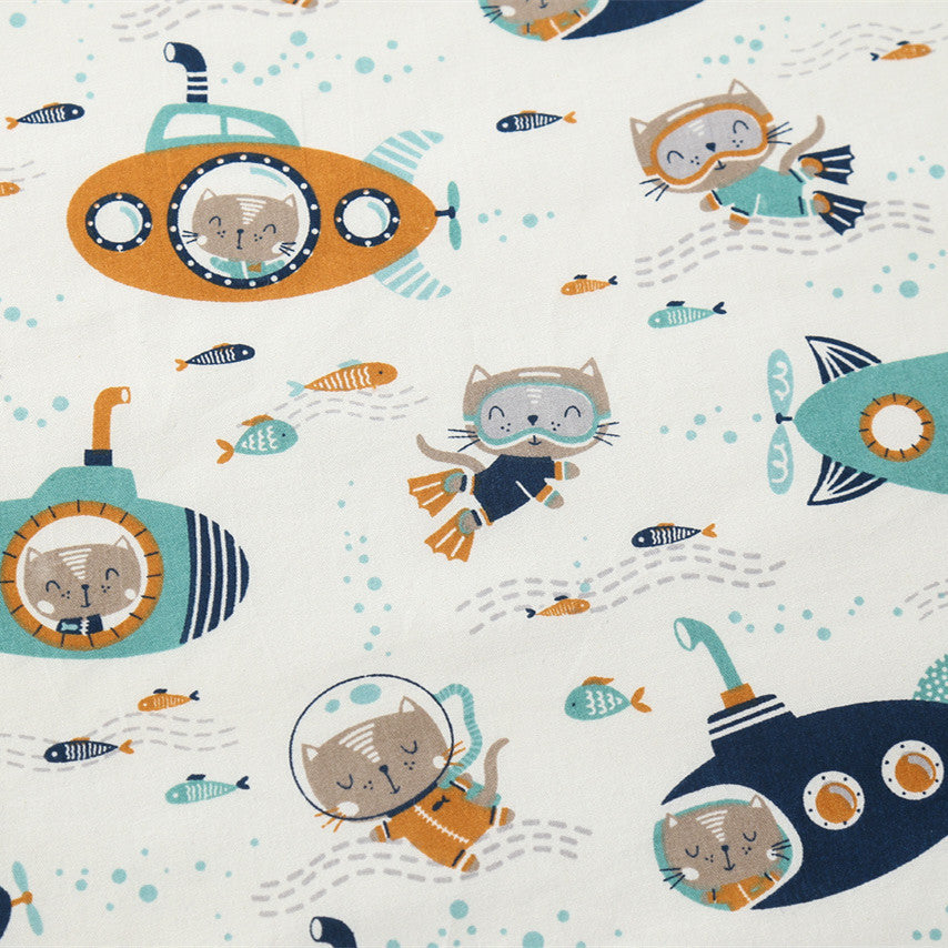 HKM-145363 Cotton Twill Printed Cartoon Motorcycle Bed Fabric for Bedding and Crafts
