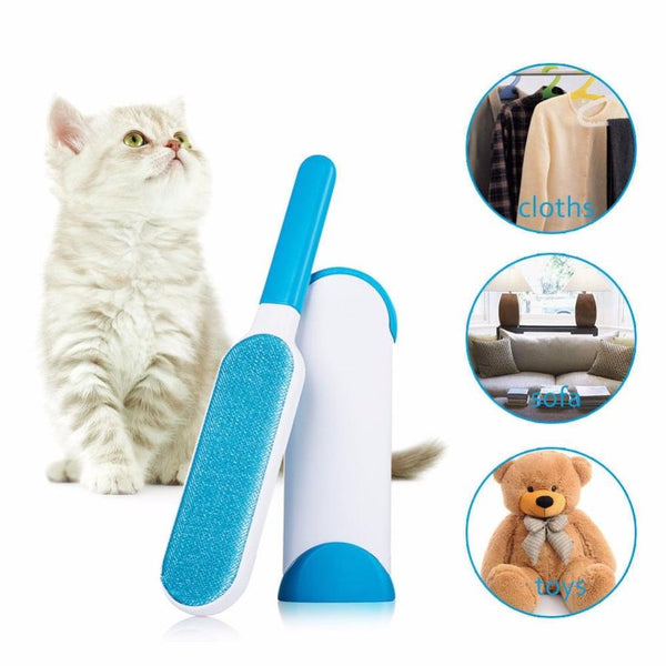 HKM-145427 Double-Sided Self-Cleaning Pet Hair Removal Comb and Upholstery Lint Brush