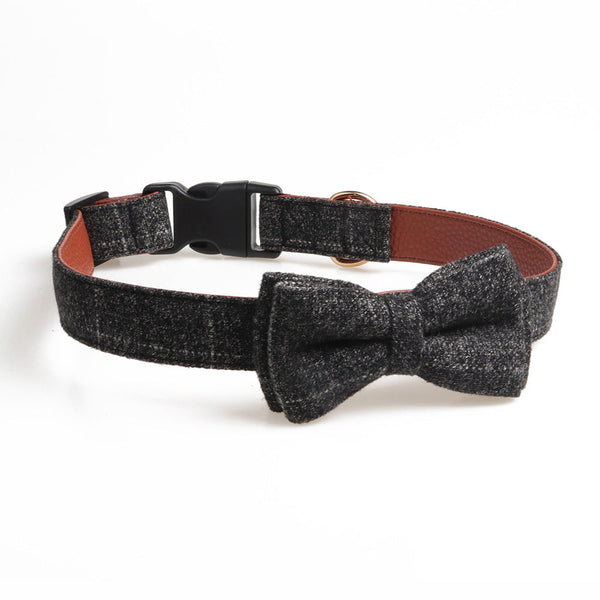 HKM-1454525 Stylish Bow-Knot Dog Collar for Small to Large Dogs, Adjustable PU Leather with Anti-Escape Features.