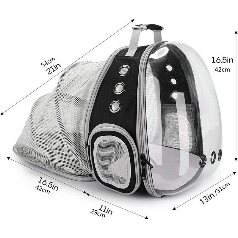 HKM-1454781 Expandable Transparent Mesh Pet Backpack for Pets Up to 6kg - Various Colors Available