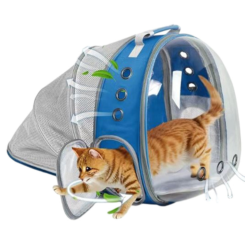 HKM-1454781 Expandable Transparent Mesh Pet Backpack for Pets Up to 6kg - Various Colors Available