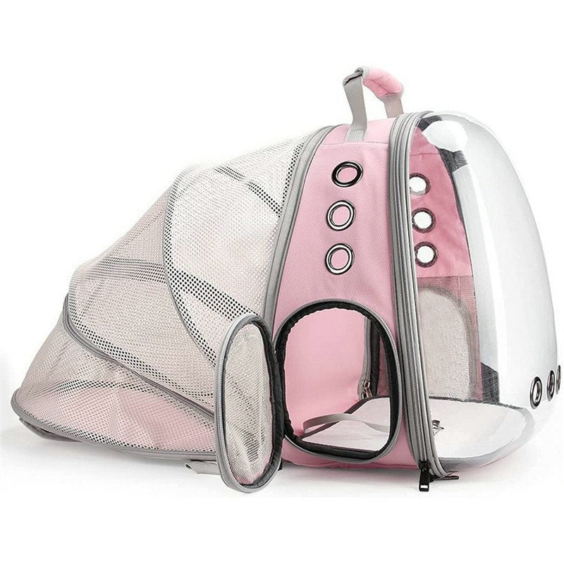 HKM-1454781 Expandable Transparent Mesh Pet Backpack for Pets Up to 6kg - Various Colors Available