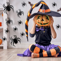 HKM-145491 Self-Adhesive Wall Stickers - 12 Big Spider and 28 Bat Set for Halloween Decor