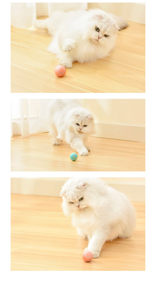 HKM-1455805 Intelligent Rotating Ball Teaser Toy for Cats and Kittens - Automatic Rolling Pet Toy with Bionic Motion