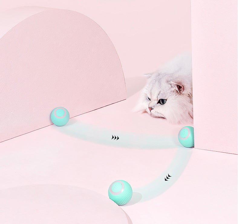 HKM-1455805 Intelligent Rotating Ball Teaser Toy for Cats and Kittens - Automatic Rolling Pet Toy with Bionic Motion