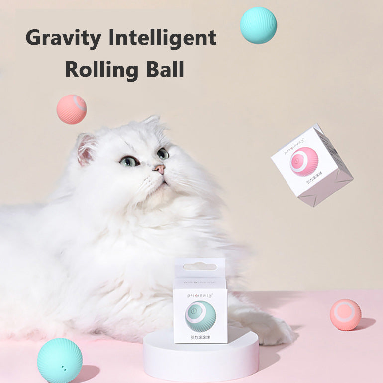 HKM-1455805 Intelligent Rotating Ball Teaser Toy for Cats and Kittens - Automatic Rolling Pet Toy with Bionic Motion