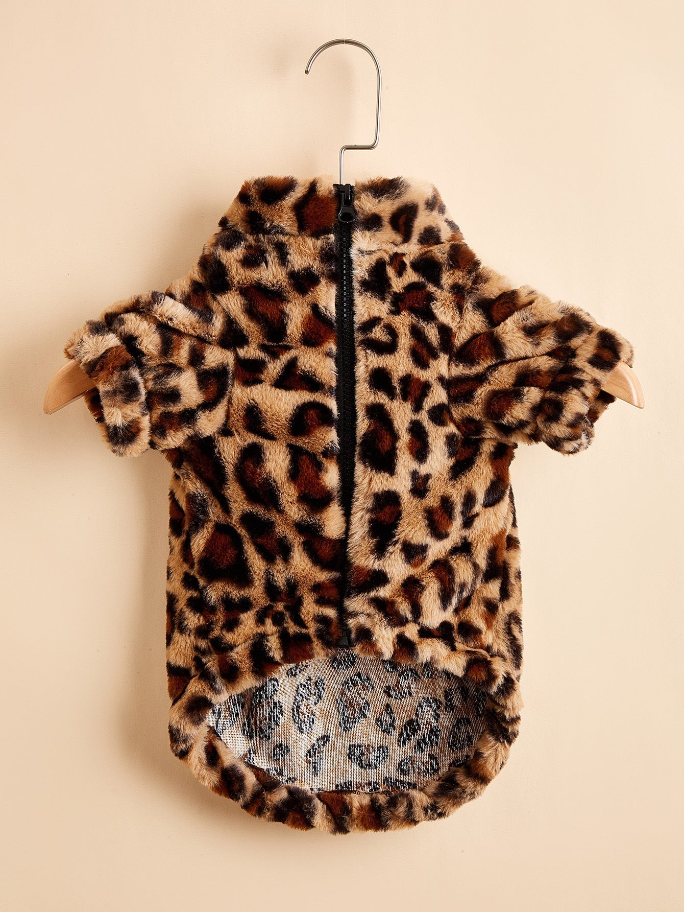 HKM-1456701 Warm Leopard Print Dog Jacket for Small to XXL Sizes