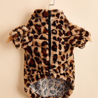 HKM-1456701 Warm Leopard Print Dog Jacket for Small to XXL Sizes