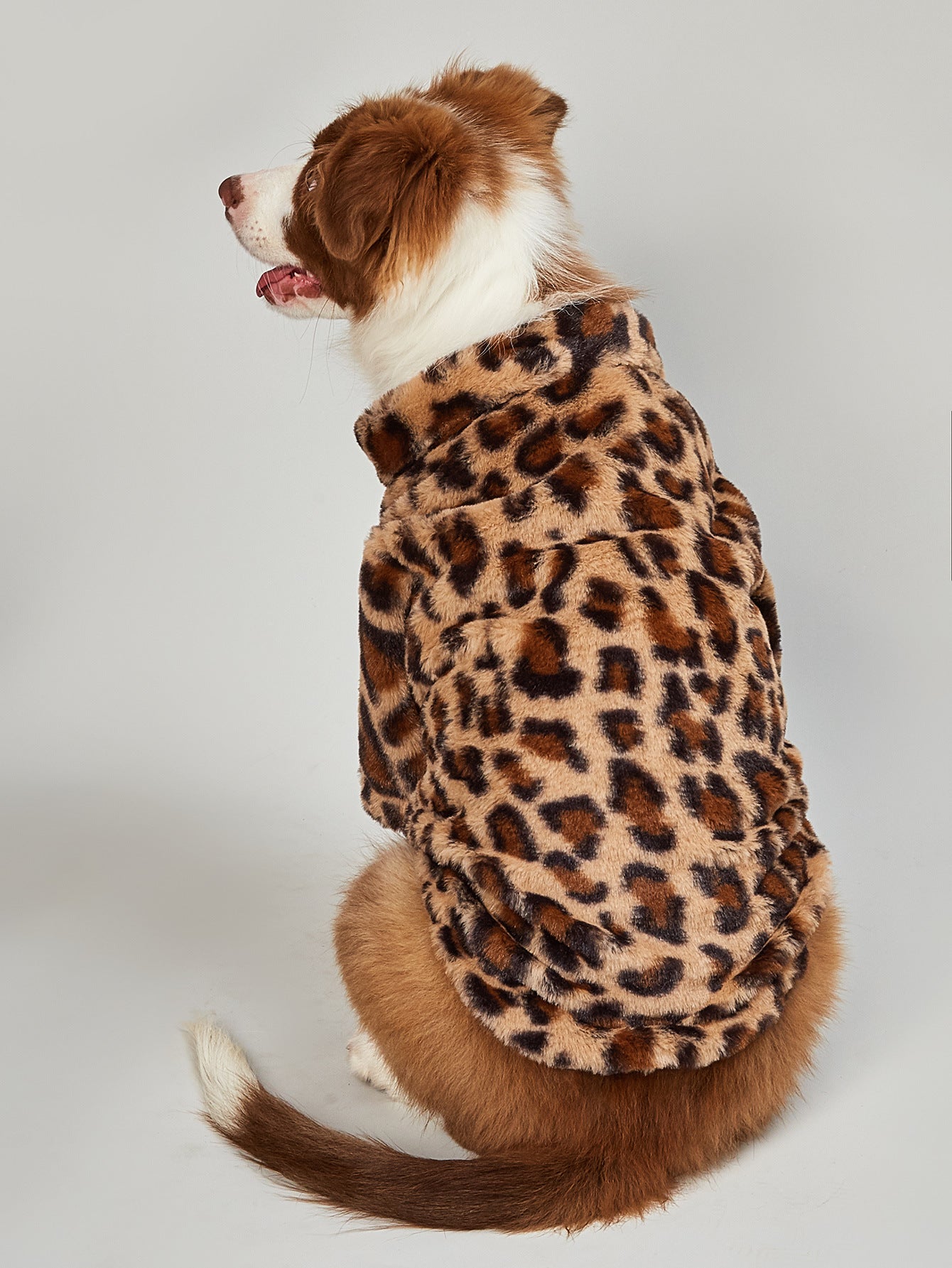 HKM-1456701 Warm Leopard Print Dog Jacket for Small to XXL Sizes