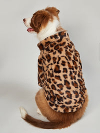 HKM-1456701 Warm Leopard Print Dog Jacket for Small to XXL Sizes