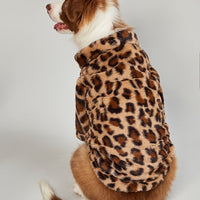 HKM-1456701 Warm Leopard Print Dog Jacket for Small to XXL Sizes