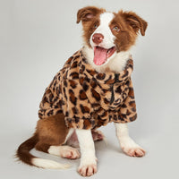 HKM-1456701 Warm Leopard Print Dog Jacket for Small to XXL Sizes