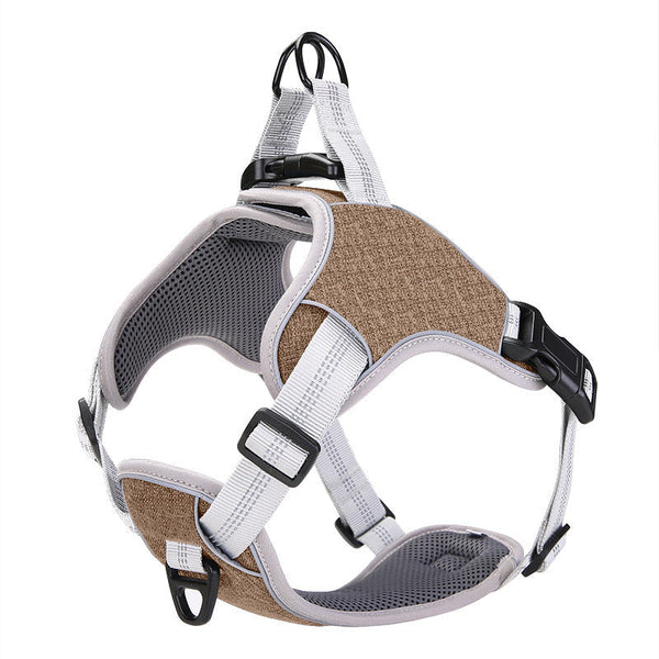 HKM-1457597 Reflective Adjustable Chest Strap for Dogs - High Density Nylon Material, Scalable Sizes S to XXL