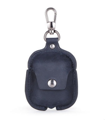 HKM-145875 Leather AirPods Cover with Keychain Attachment, Compatible with iPhone Models, Includes Charging Hole