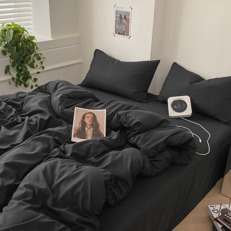 HKM-146003 Cotton Four-Piece Bed Sheet and Duvet Cover Set Available in Multiple Sizes
