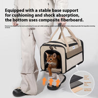 HKM-1460541 Portable One-shoulder Pet Air Tote Bag in Chestnut Brown – Available in Large and Small Sizes