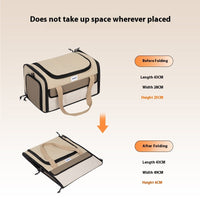 HKM-1460541 Portable One-shoulder Pet Air Tote Bag in Chestnut Brown – Available in Large and Small Sizes