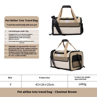 HKM-1460541 Portable One-shoulder Pet Air Tote Bag in Chestnut Brown – Available in Large and Small Sizes