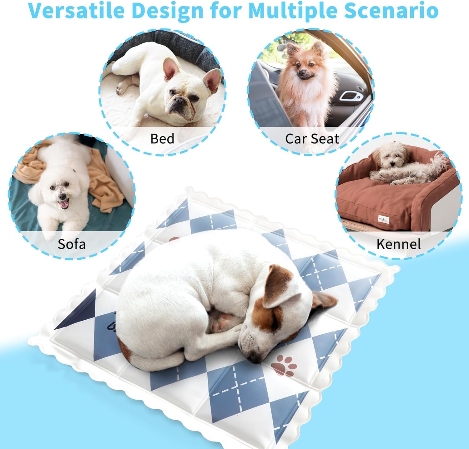 HKM-1461565 Cooling Pet Mat for Dogs and Cats - Portable, Breathable Sleeping Pad with Non-Toxic PVC, Ideal for Indoor and Outdoor Use