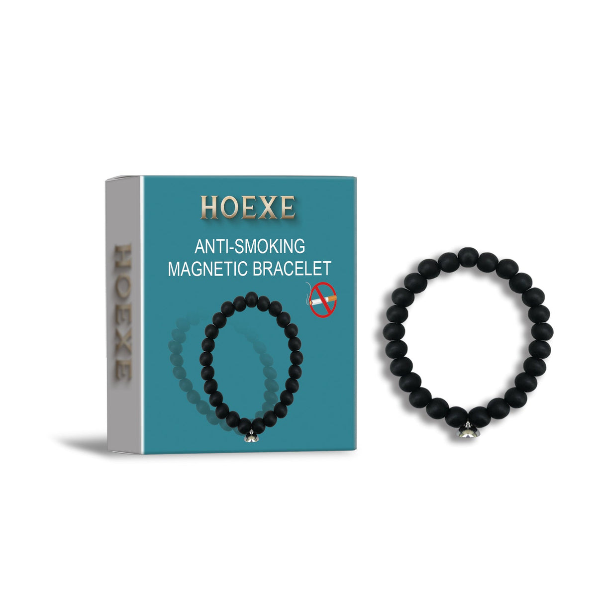 HKM-146195 Magnetic Anti-Smoking Bracelet with Frosted Stone Design