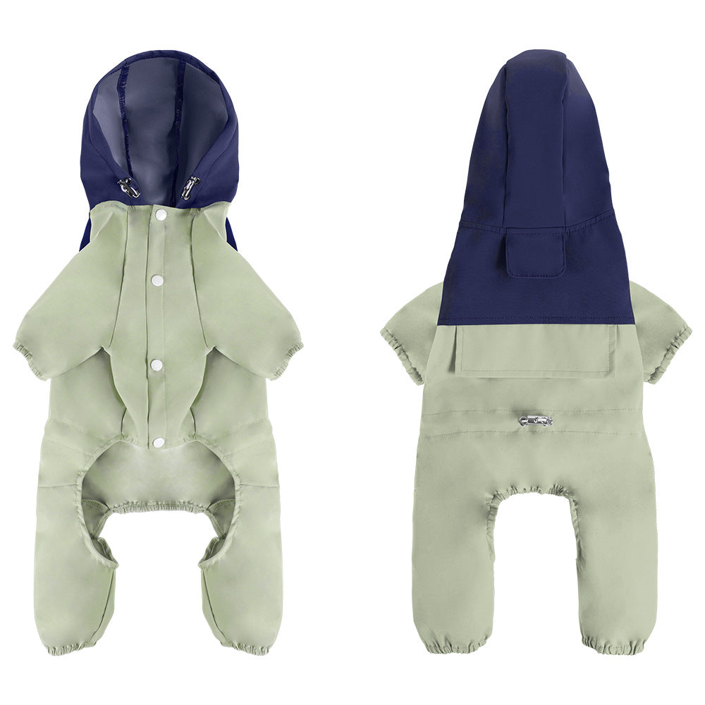 HKM-1462717 Waterproof and Dustproof Shell Jacket for Small to Medium Dogs in Khaki, Light Green, Army Green, and Orange