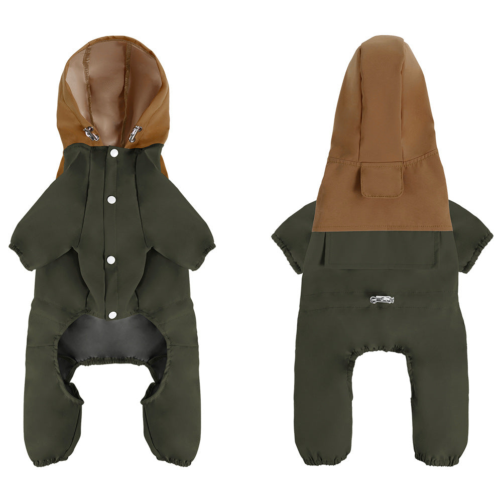 HKM-1462717 Waterproof and Dustproof Shell Jacket for Small to Medium Dogs in Khaki, Light Green, Army Green, and Orange