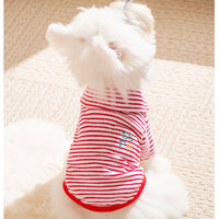 HKM-1462845 Striped Terry Pet Top for Small to Medium Dogs and Cats, Soft and Cozy Fleece Clothing for Fall and Winter
