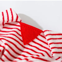 HKM-1462845 Striped Terry Pet Top for Small to Medium Dogs and Cats, Soft and Cozy Fleece Clothing for Fall and Winter