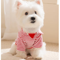 HKM-1462845 Striped Terry Pet Top for Small to Medium Dogs and Cats, Soft and Cozy Fleece Clothing for Fall and Winter
