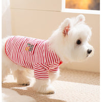 HKM-1462845 Striped Terry Pet Top for Small to Medium Dogs and Cats, Soft and Cozy Fleece Clothing for Fall and Winter