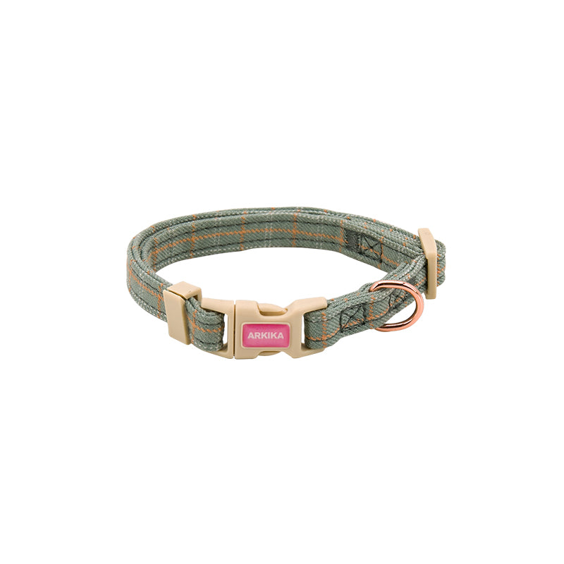 HKM-1463869 Pet Chest Harness and Leash with Lattice Design - Available in Plaid Orange and Matcha Green