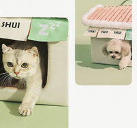 HKM-1464125 Warm Cloth Cat House for Winter Cozy Pet Nest 46x43x40cm