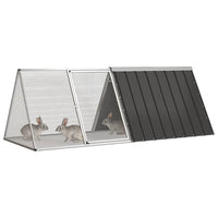 HKM-1465661 Anthracite Galvanized Steel Rabbit Cage 201.5x80 cm with Safety Features